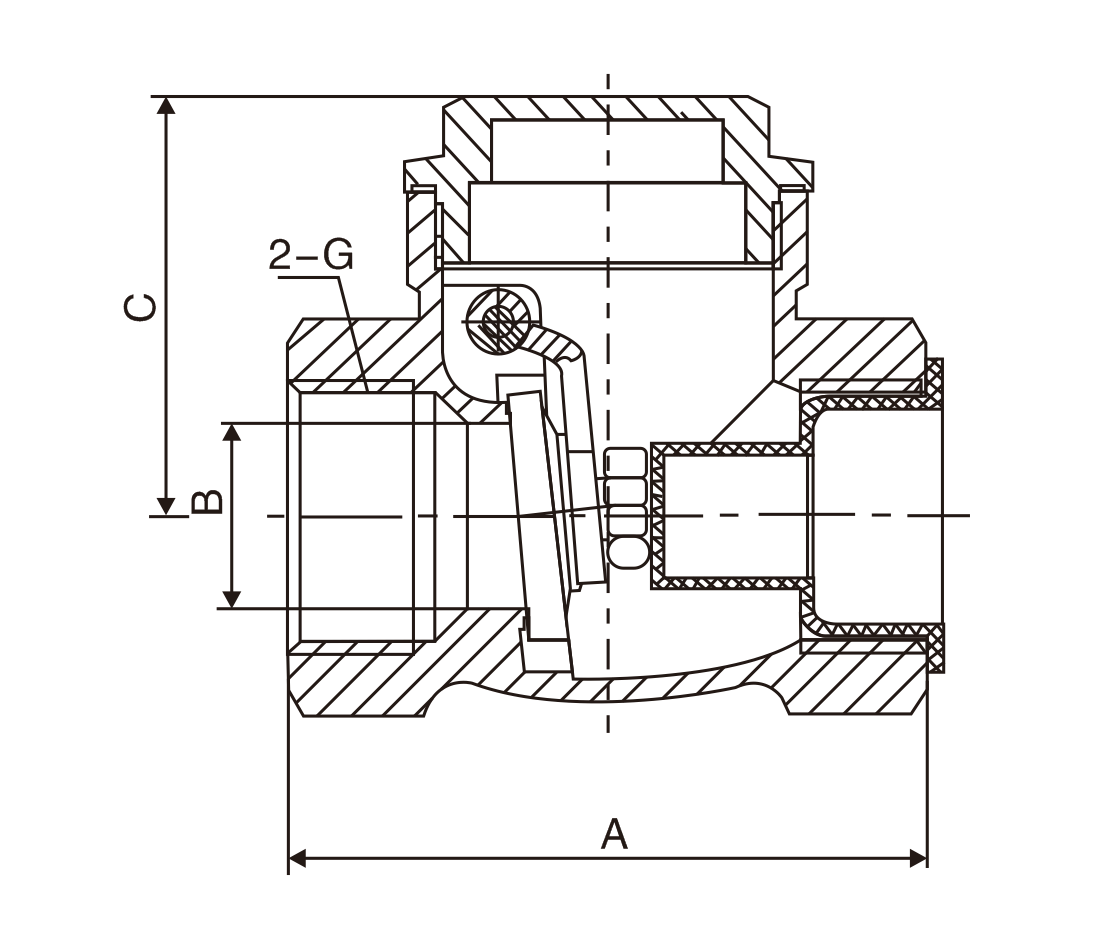 黃銅卧(wo)式止回閥(圖(tú)1)